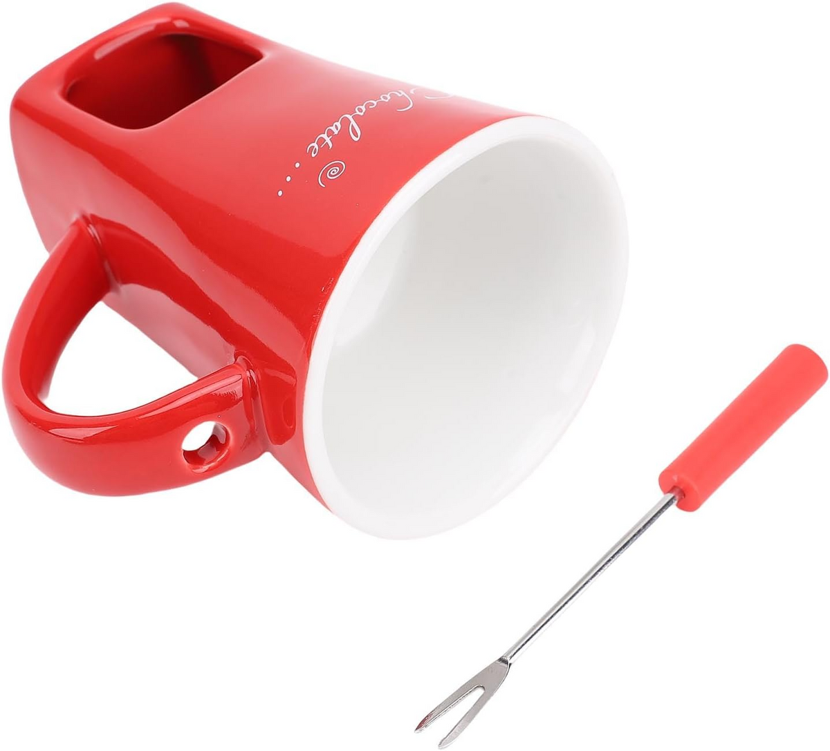 Globetrek° FondueMug – Keramik Elegant Chokolade Fondue Krus Med Omrører