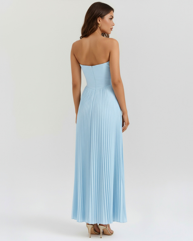 Icone™ FlexDress: Strapless Fleksibel Feststil Plisseret Maxi Kjole