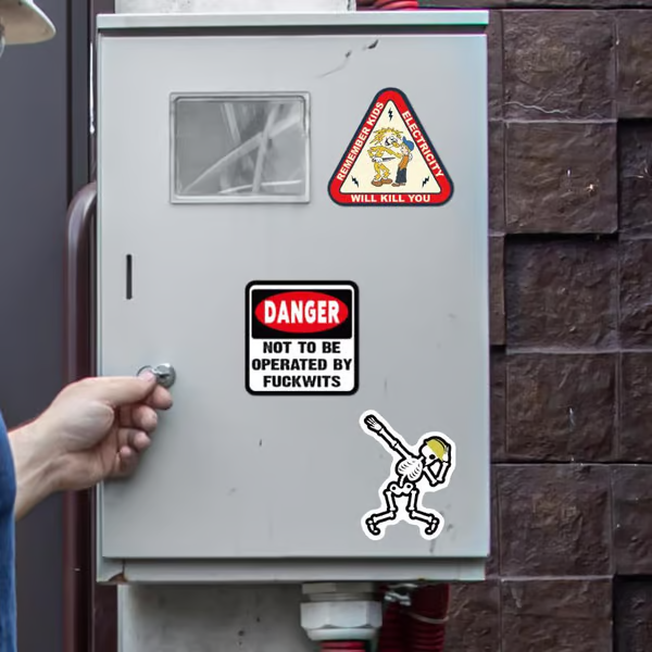 FunnyStickers: Sjov Blå Krave Vandtæt Klistermærker Pakke