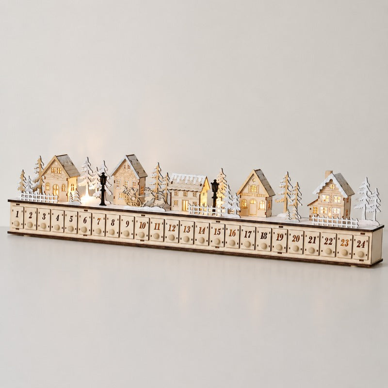 Kletshuts™ VillageAdvent - 24 Utrækkelige Skuffer Jule Advent Nedtælling Landsby