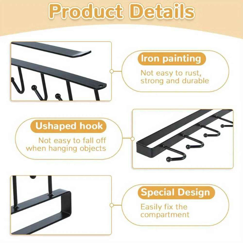 GlideHold® ShelfHooks 1+1 GRATIS: Hylde Ophængende Stativkroge Til Køkken Og Klædeskab