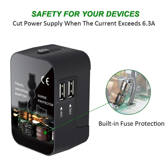 UniversalAdapter - Universal Dual Ports Rejse Kompakt Adapter