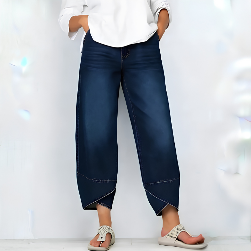 Icone™ UniqueJeans: Unik Asymmetrisk Type Bredbenet Jeans