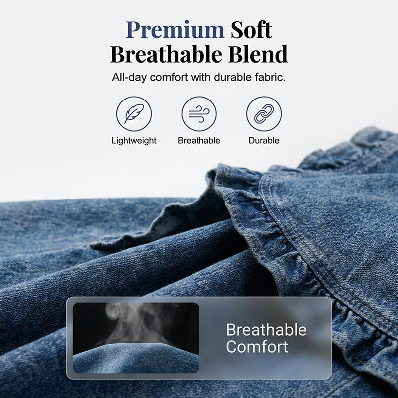 Icone™ RuffledJacket - Stilfuld Mode Rynket Denim Jakke