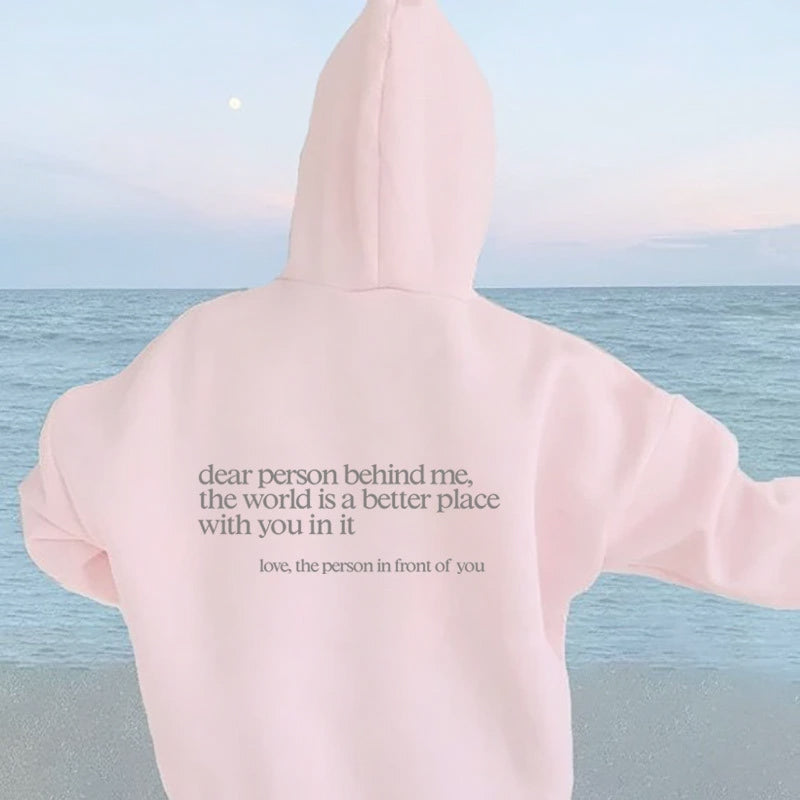 Icone™ DearHoodie: Hættetrøje Med Budskabsprint På For Og Bagside