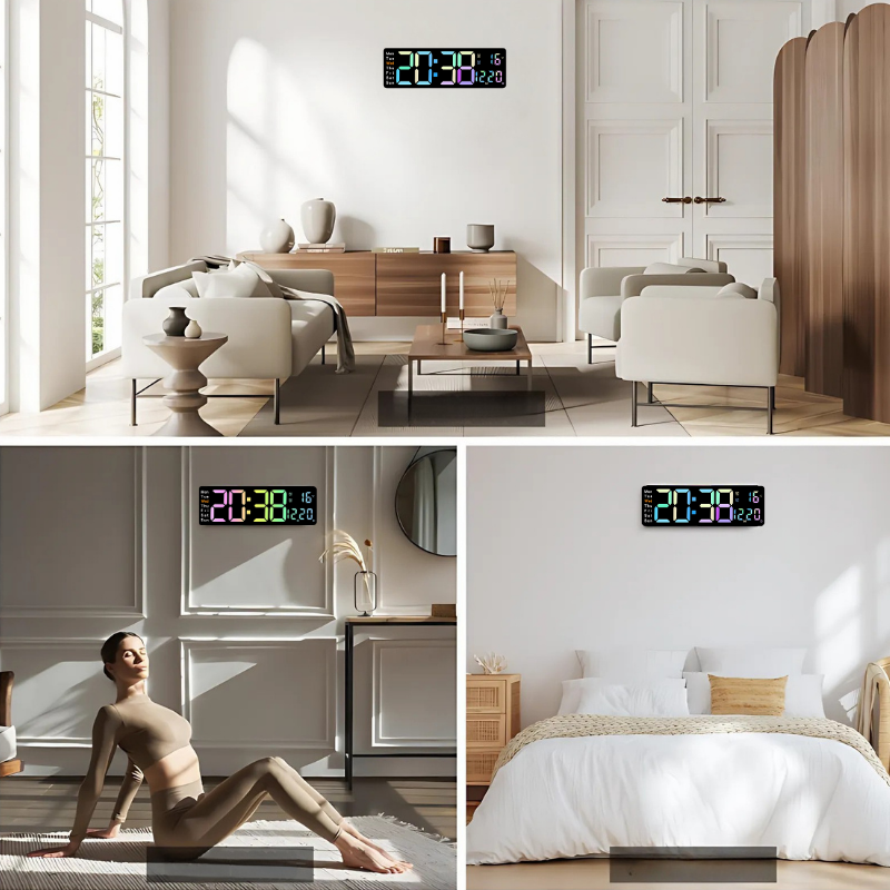 Globetrek° DigitalClock: Stor LED Skærm Display Digital Ur