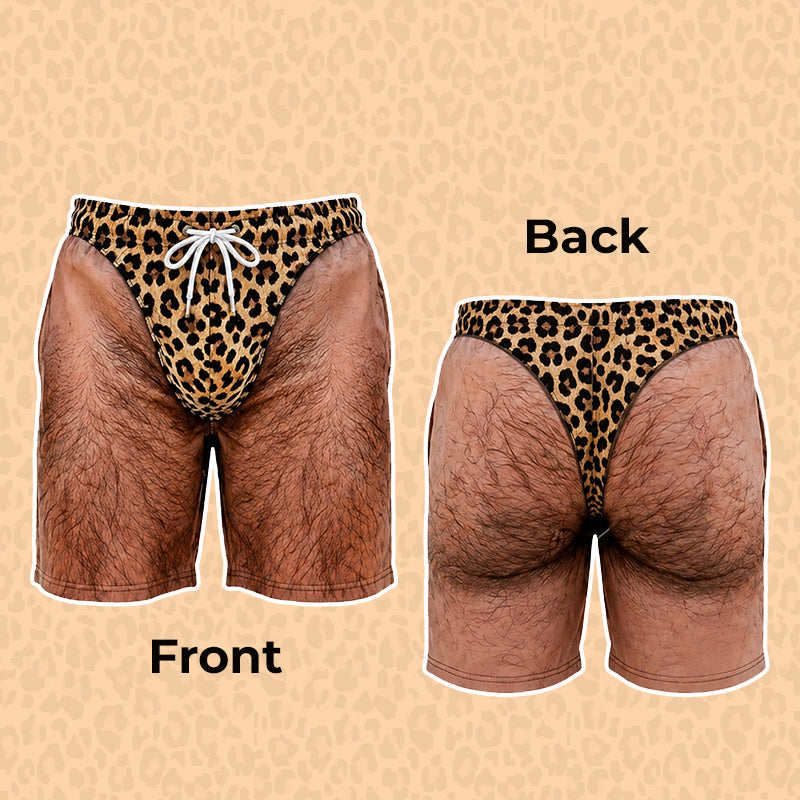 Icone™ SwimTrunks - Sjove Noviteter Prank Hårede Prints Badebukser