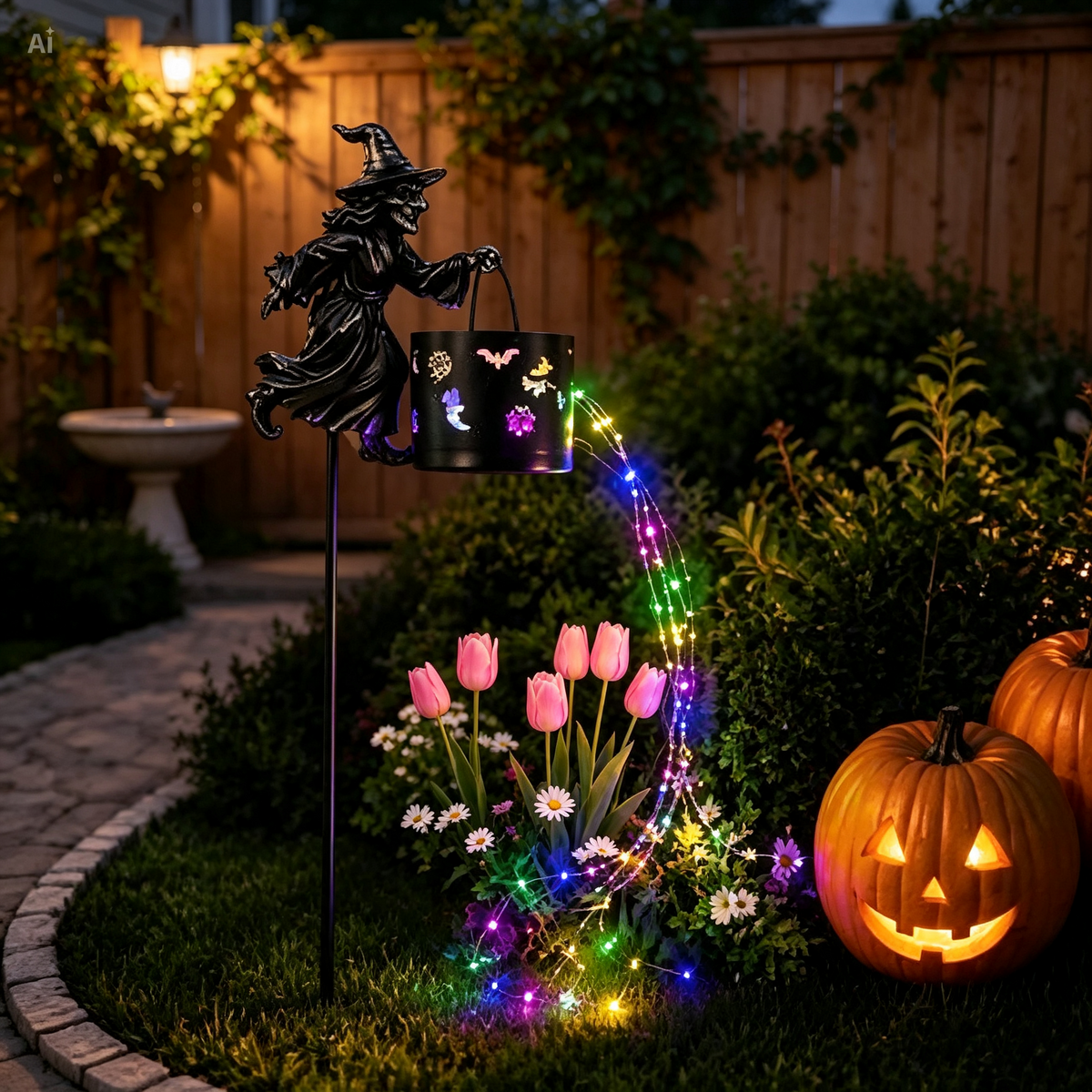 Ledsen™ HalloweenWitch - Halloween Heks Kedel Have Dekoration