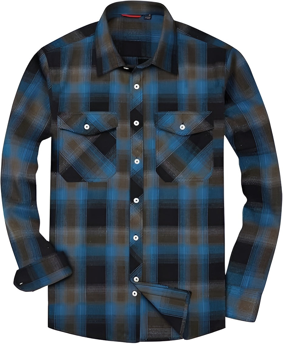 Icone™ CheckeredLongsleeves: Klassisk Afslappet Knap Ned Ternet Langærmet