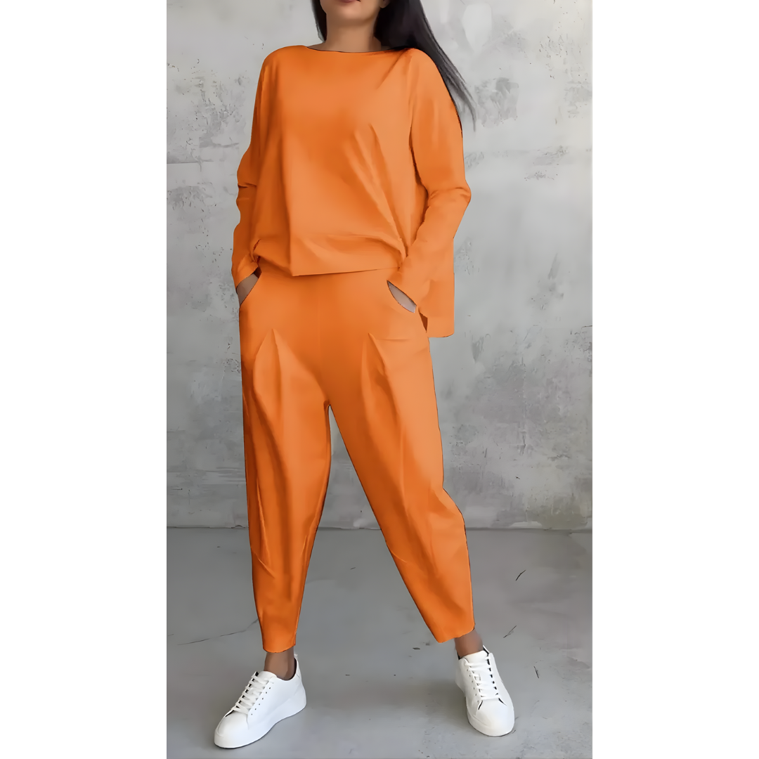 Icone™ CasualOutfit: Kvinders Langærmede Top Og Bukser To-Delt Tilfældig Outfit