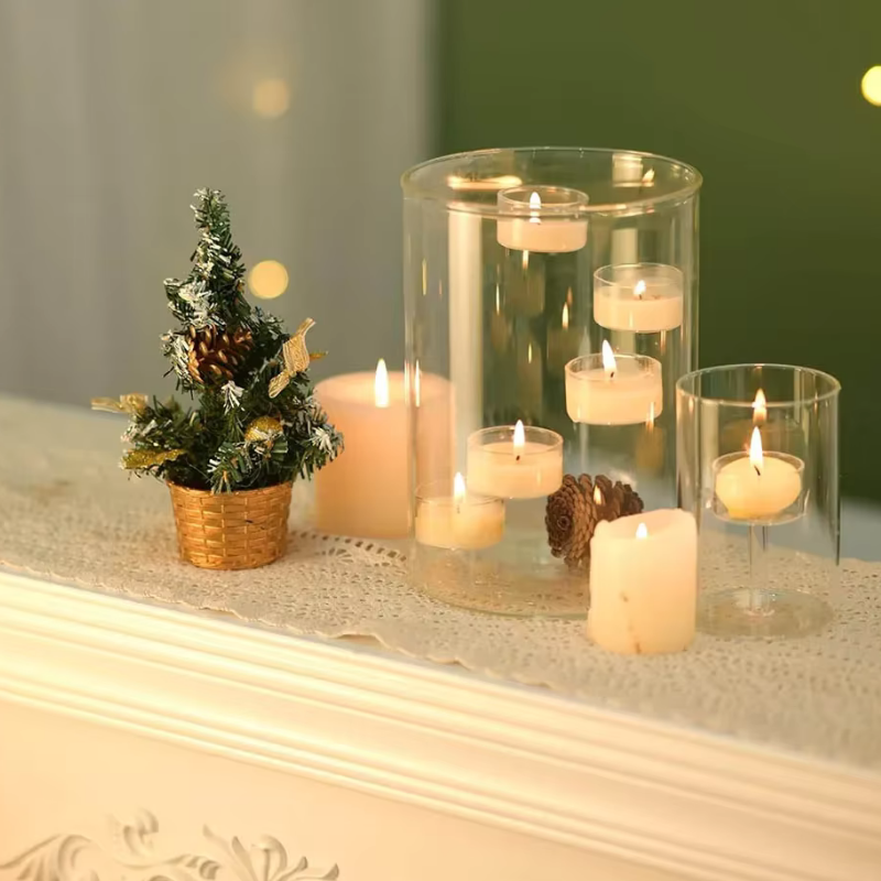 CandlelightGlass - Elegant Flydende Mini Stearinlys Glas Holder