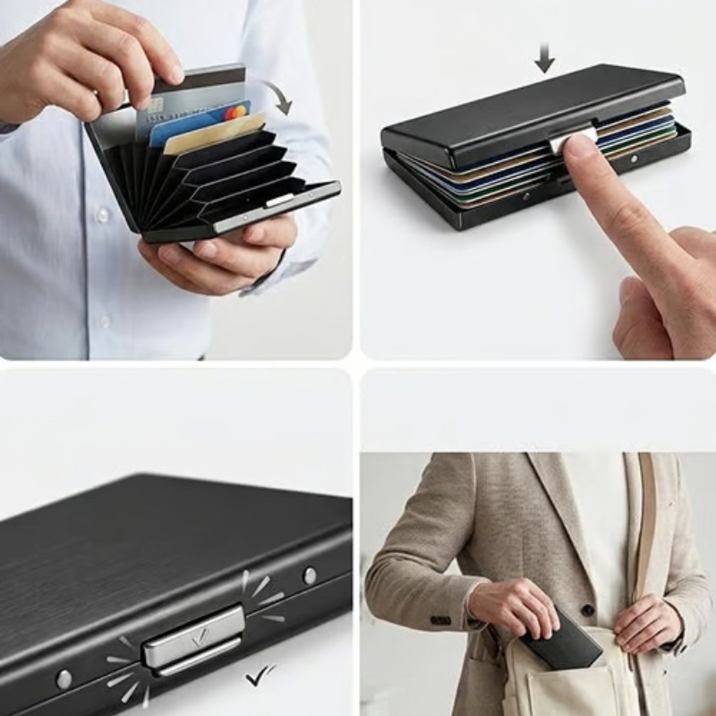CardCase 1+1 GRATIS: Sikker 10-Slot RFID-Beskyttelse Kortholder