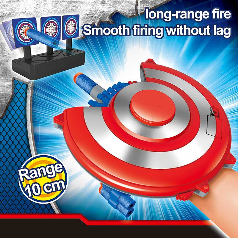 Kletshuts™ ShieldBlaster: Dart Skjold Launcher Hurtig Affyrings Håndledsmonteret Blaster Legetøj