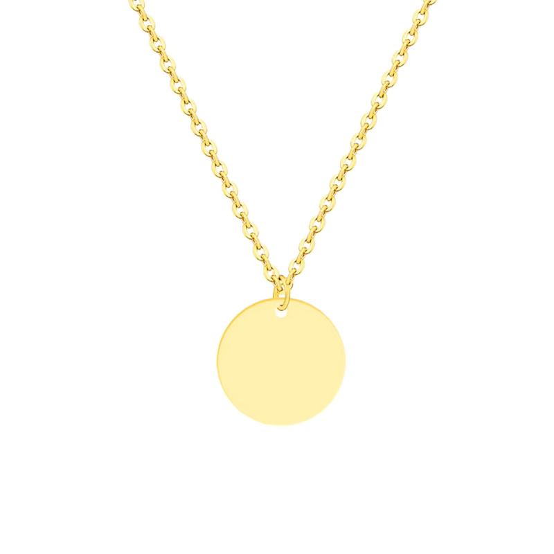 Jewelance™ DiscPendant - Minimalistisk Disc Vedhæng Indgraveret Navn Mode Halskæde
