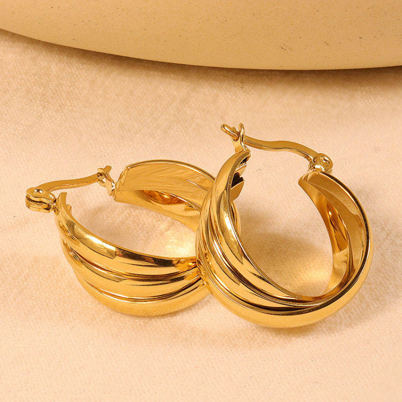 Jewelance™ LuxeHoops 1+1 GRATIS: Luksuriøse Minimalistiske Elegante Mode Hoops Øreringe