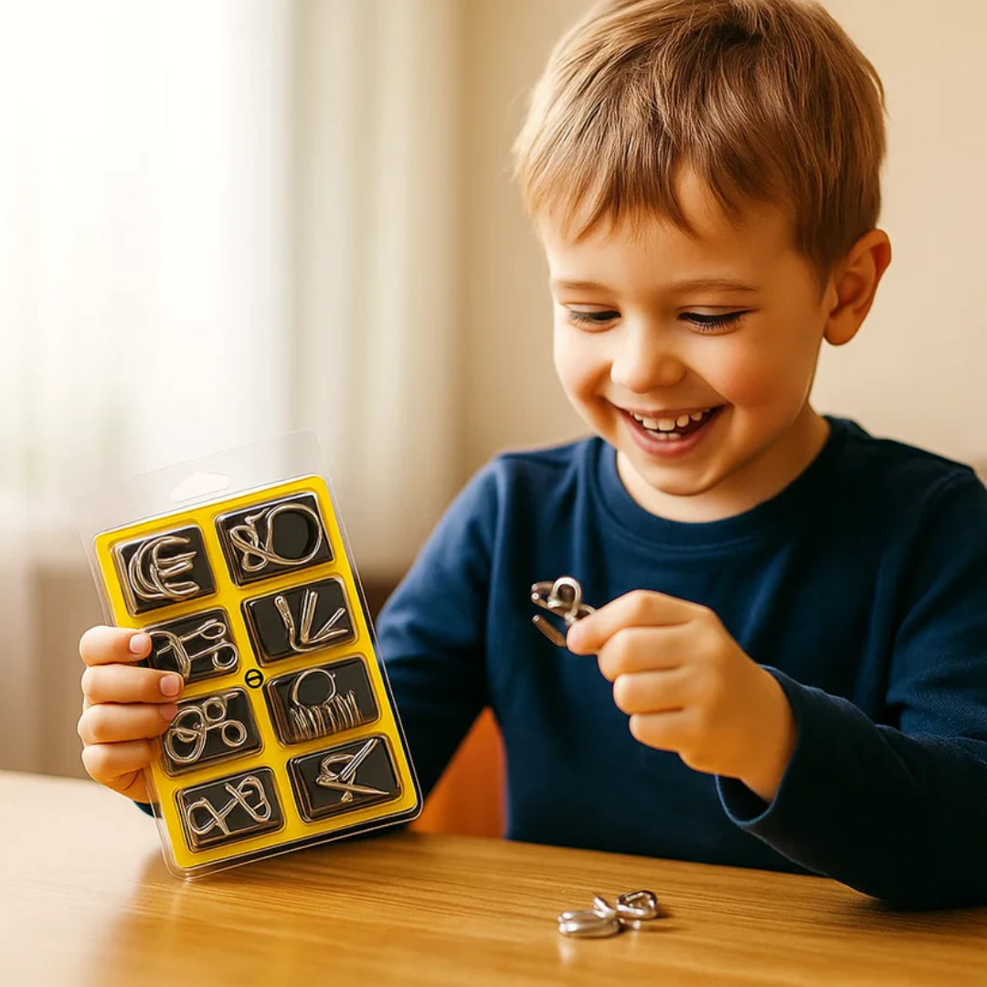 Kletshuts™ MetalPuzzles: Børn Hjerne Gåder Metal Puslespil Sæt