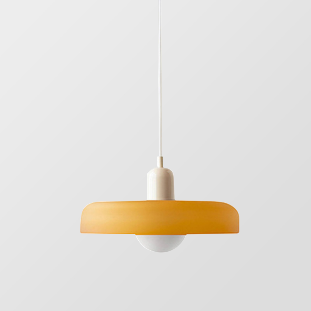 Bauhaus-pendel i farvet glas – design
