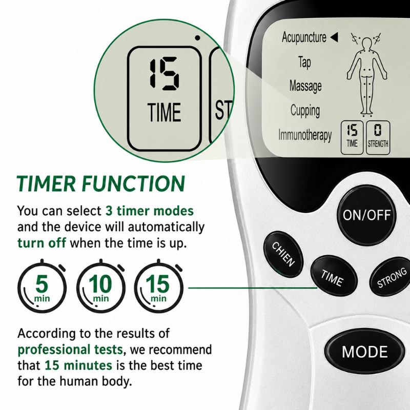 PulseTherapy - Digital Muskulatur Stimulator Puls Terapi Massager Enhed