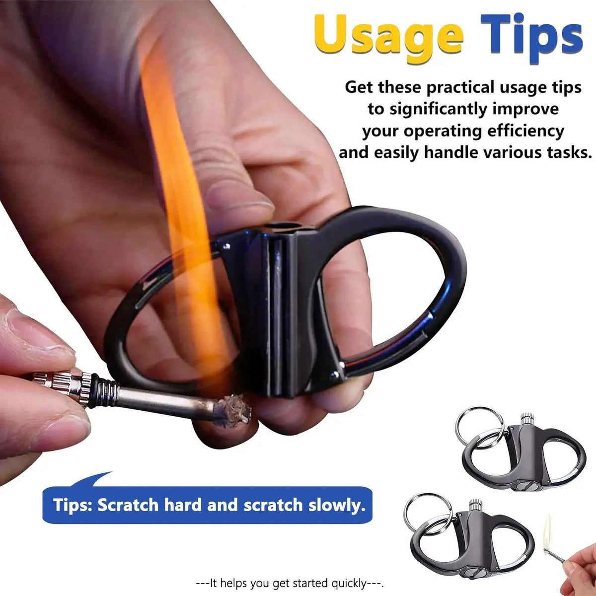 CompactLighter 1+1 GRATIS: Genopfyldelig 2-I-1 Karabinhage Permanent Kompakt Ligter