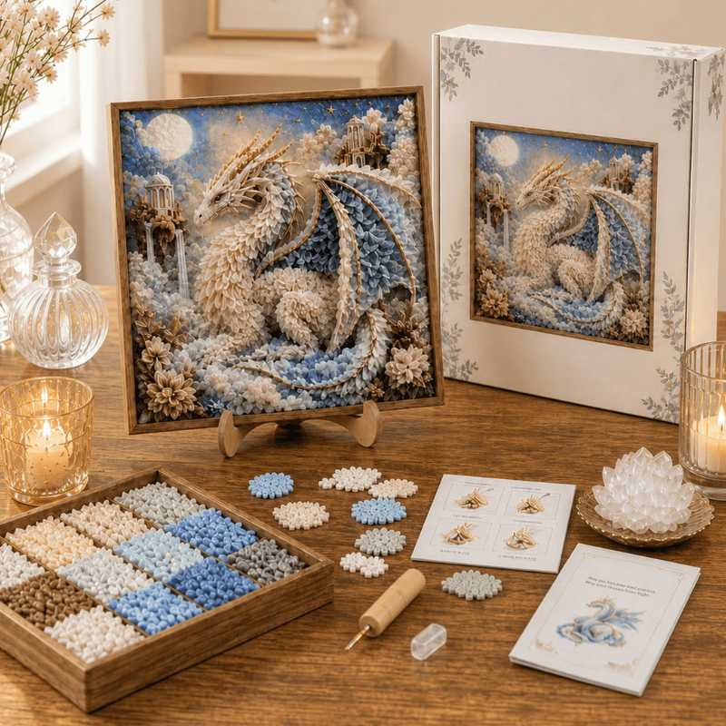 DragonArt: 3D Drage Håndværk Stof Poke Kunst Sæt