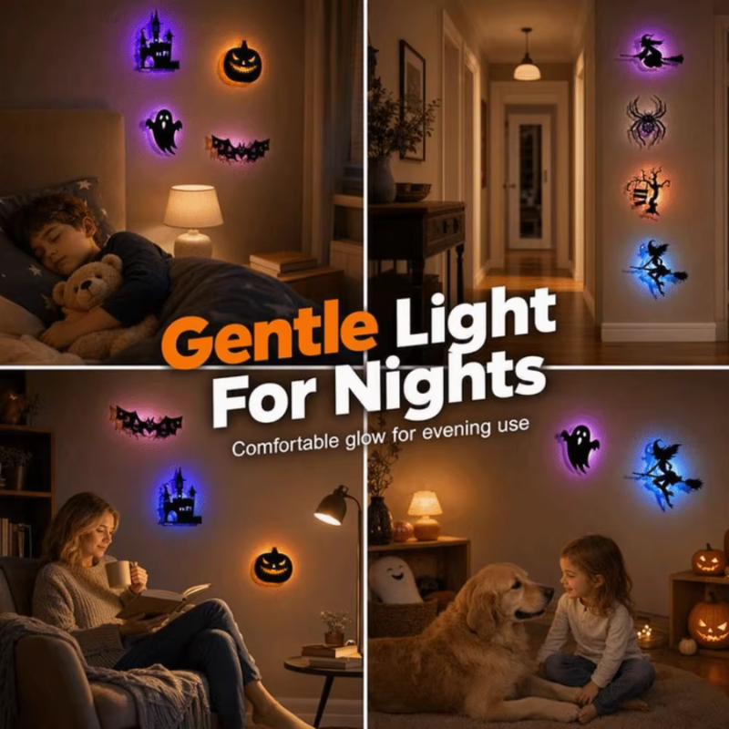 Ledsen™ HalloweenLights 1+1 GRATIS - Halloween LED Skræl Og Stok Vægdekoration Lys