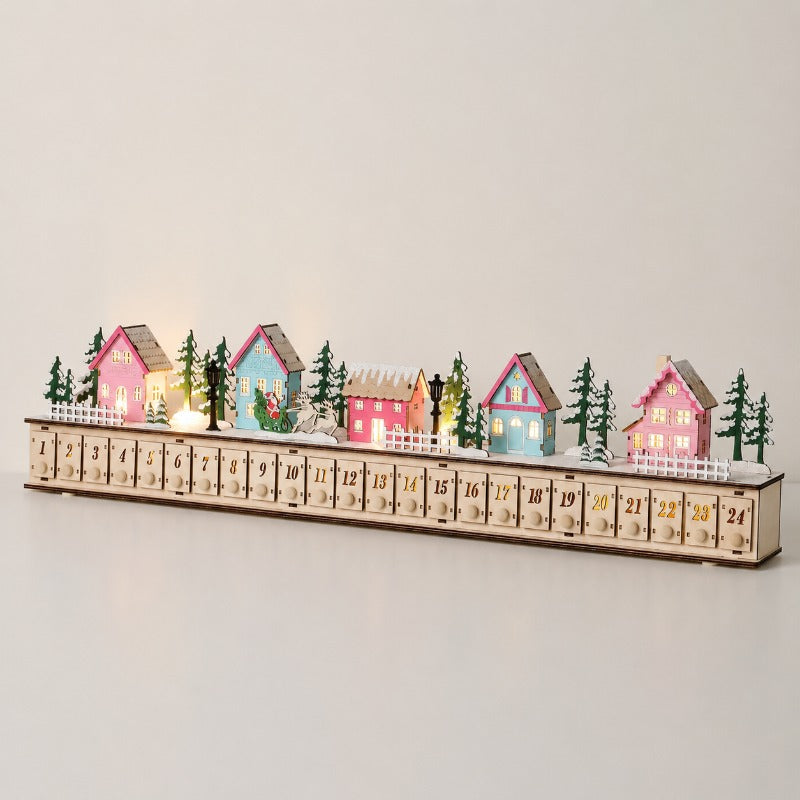 Kletshuts™ VillageAdvent - 24 Utrækkelige Skuffer Jule Advent Nedtælling Landsby