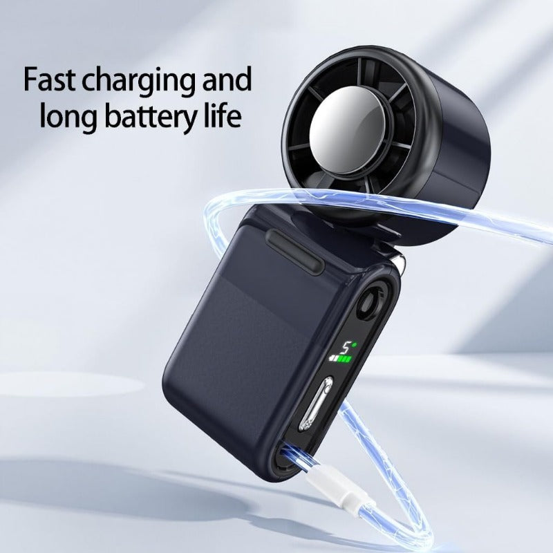 PocketFan - Højhastigheds Genopladelig Foldbar Lommeventilator