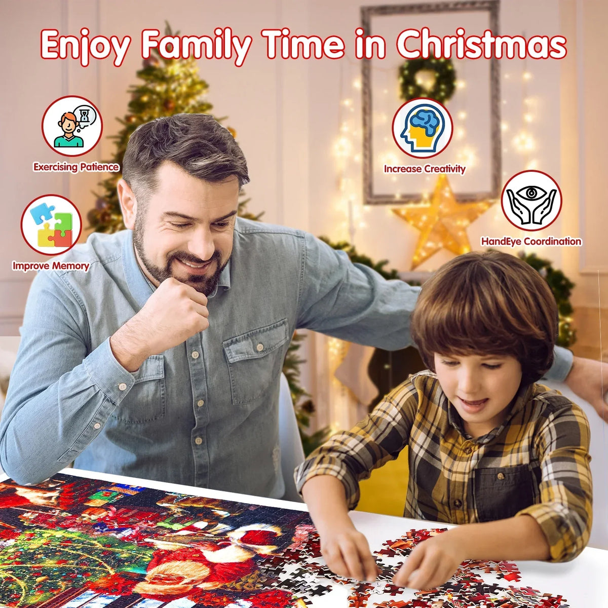 PuzzleAdvent - 24 Jigsaw Puzzle Advent Kalender (Tilfældigt Design)