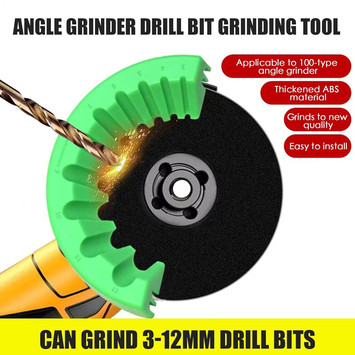 BitSharpener 1+2 GRATIS - Nem At Bruge Holdbar Vinkelsliber Tilbehør Bit Sliber