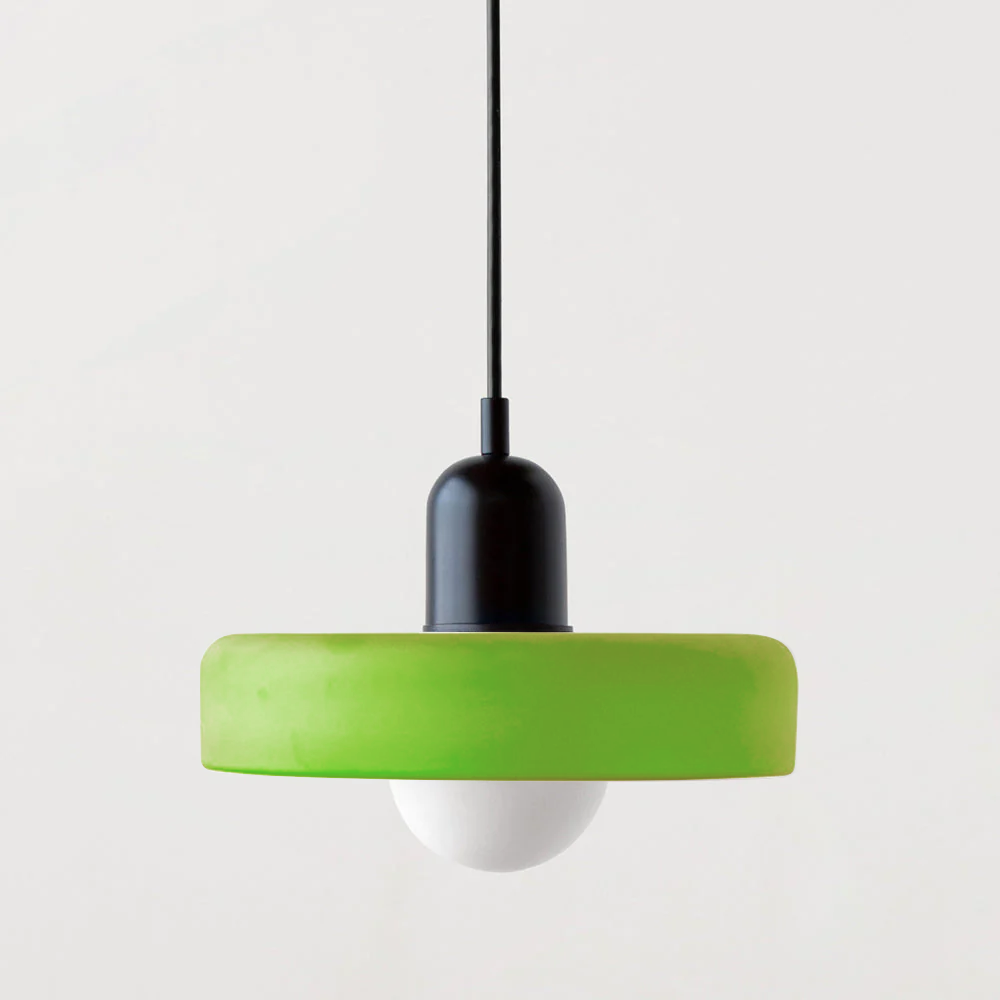Bauhaus-pendel i farvet glas – design