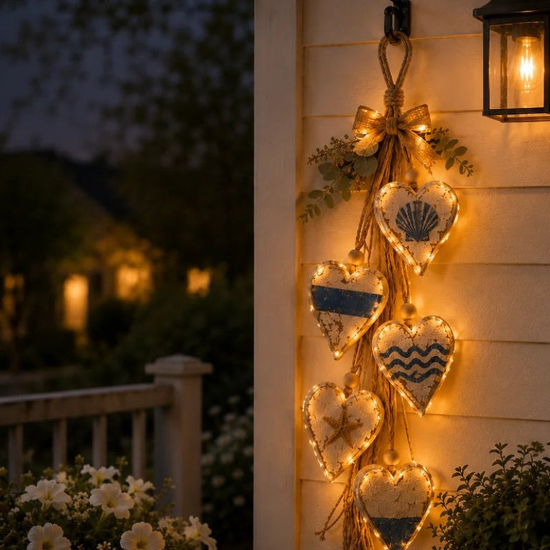 Ledsen™ HangingHeart: Æstetisk Vægdekoration Hængende Glødende Hjerte Ornament