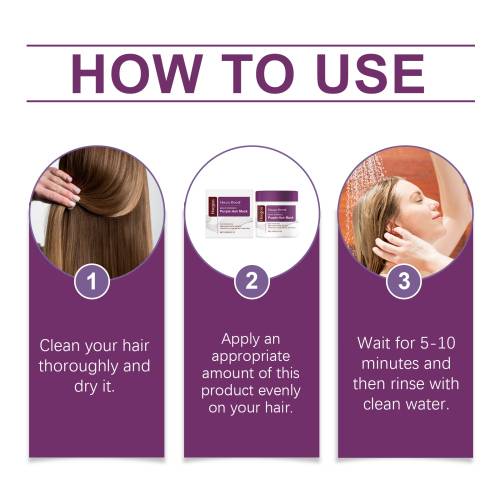 Lilla hårmaske til tørt, mat hår