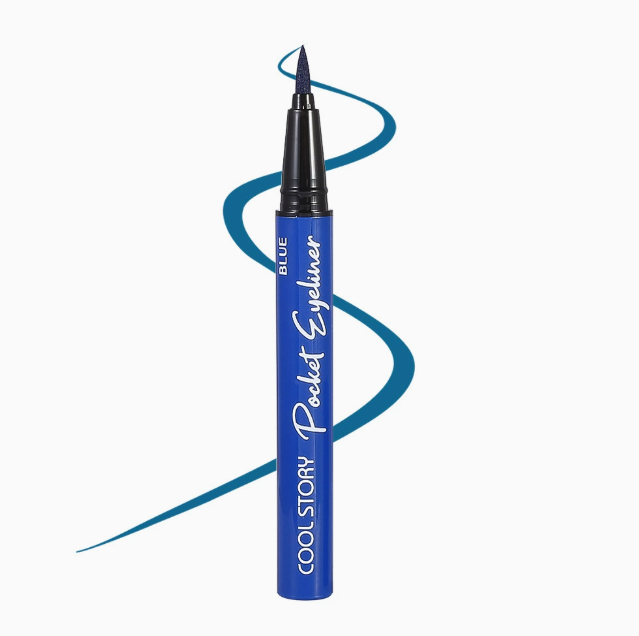 Flydende eyeliner-pen, vandfast, sort, blå eller brun