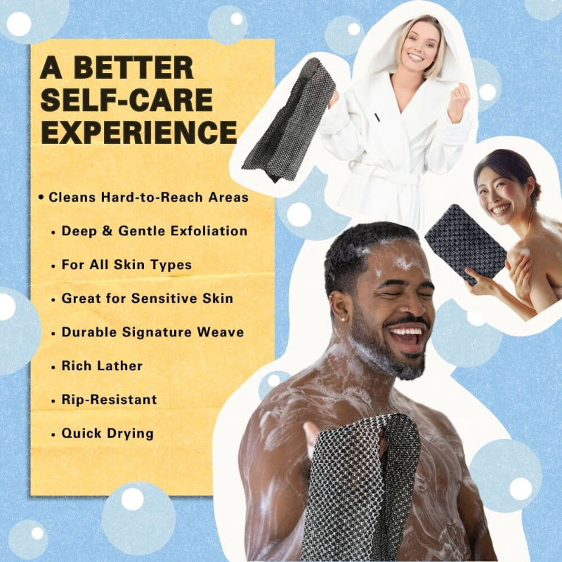 ScrubTowel 1+1 GRATIS - Eksfolierende Brusebad Skrubbe Håndklæde