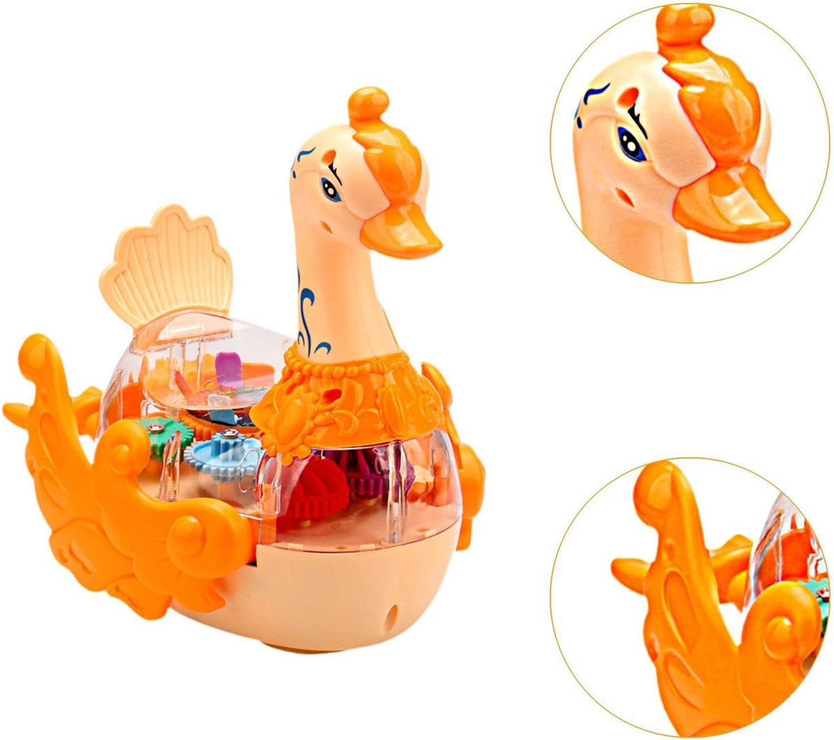 Kletshuts™ SwanToy - LED Gennemsigtig Gear Formgivning Svane Legetøj