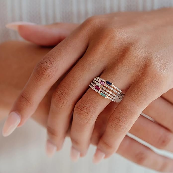 Jewelance™ MemorialRing - Personlig Fødselssten Graveret Mode Mindering