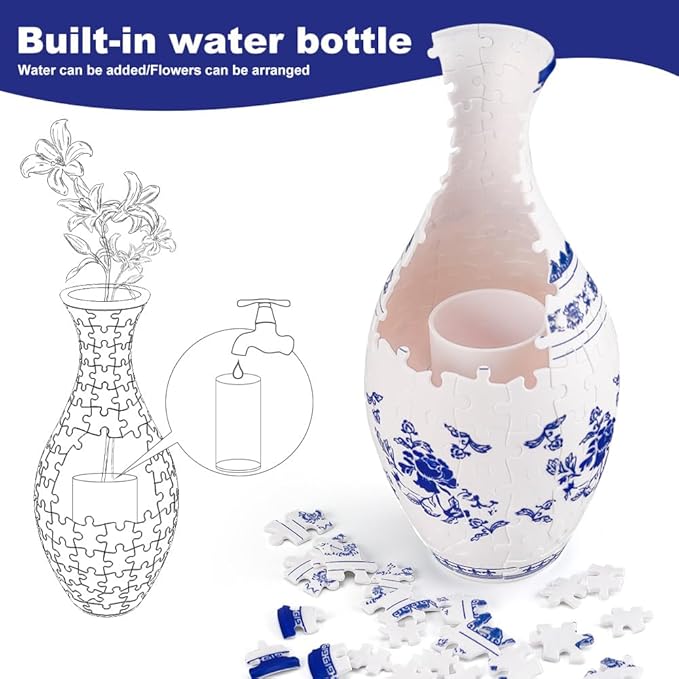 PuzzleVase - 160-Stykke 3D Buet Vase Puslespil