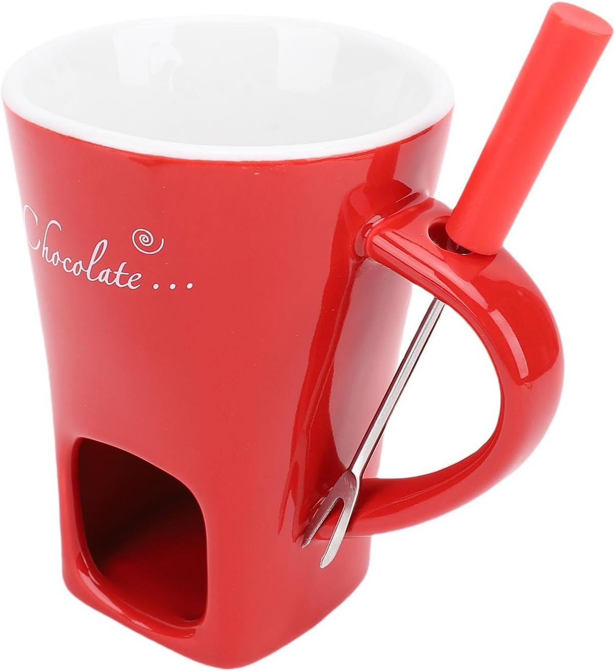Globetrek° FondueMug – Keramik Elegant Chokolade Fondue Krus Med Omrører