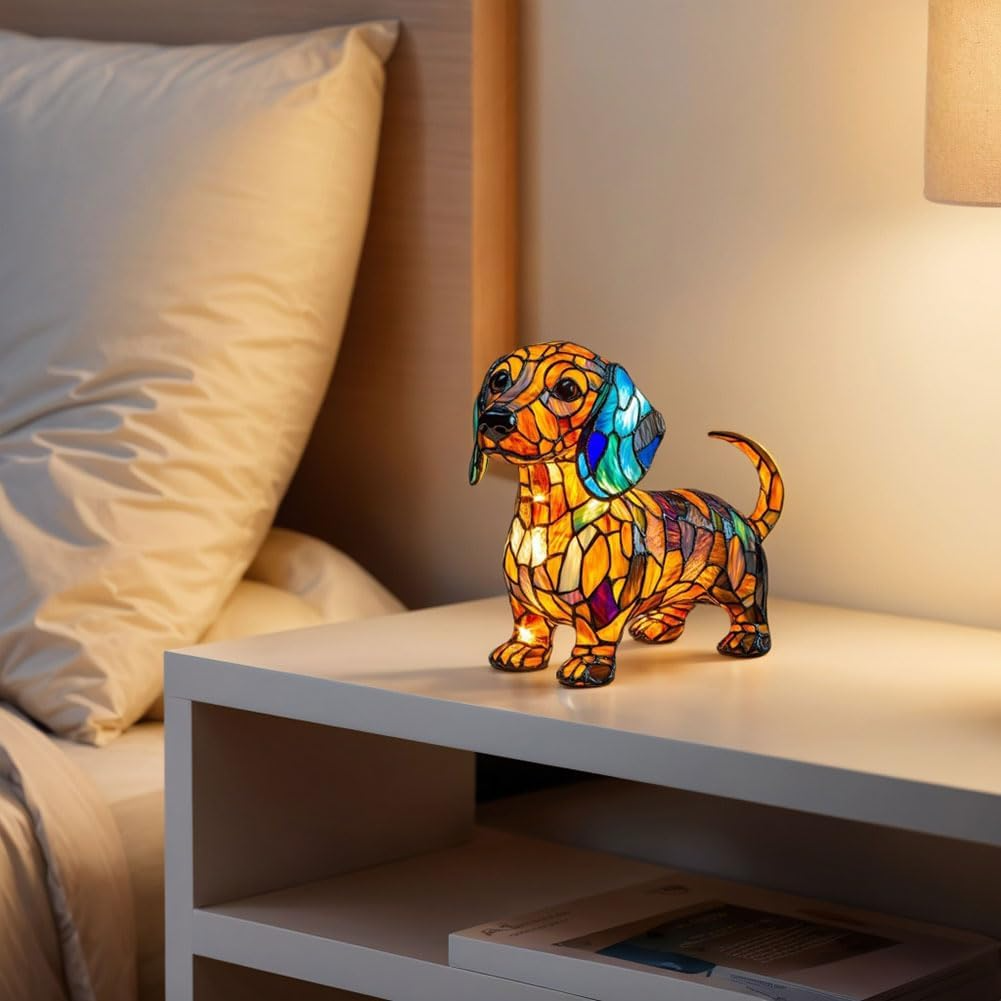 Ledsen DogLamp: Moderne Kunstnerisk Plettet Ambient Hund Lampe