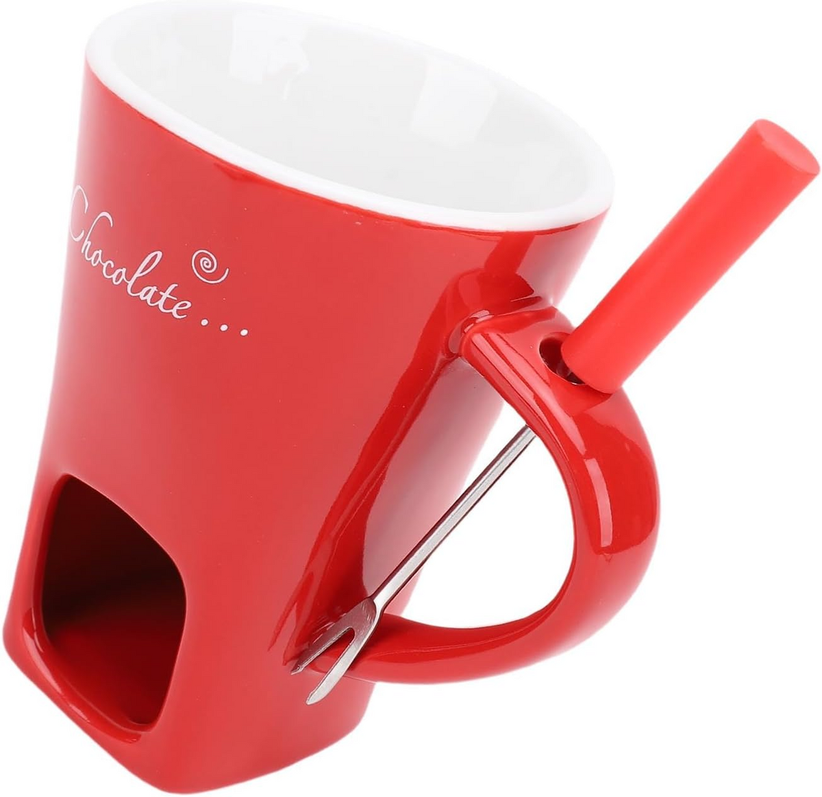 Globetrek° FondueMug – Keramik Elegant Chokolade Fondue Krus Med Omrører