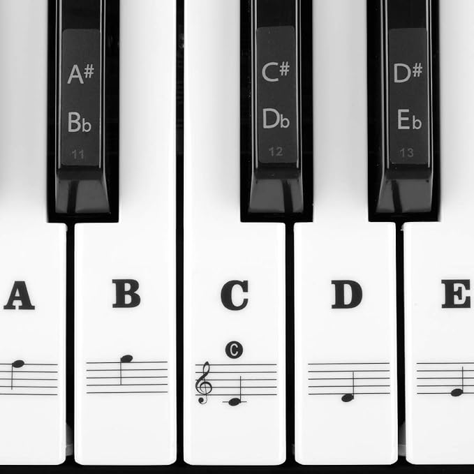 PianoStickers - Aftagelig Selvklæbende Klaver Nøgle Klistermærker