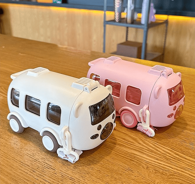 Kletshuts™ BusTumbler: Sød Sjov Stor Kapacitet Børne Bus Vand Tumbler