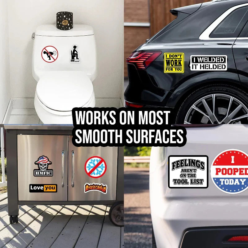 FunnyStickers: Sjov Blå Krave Vandtæt Klistermærker Pakke