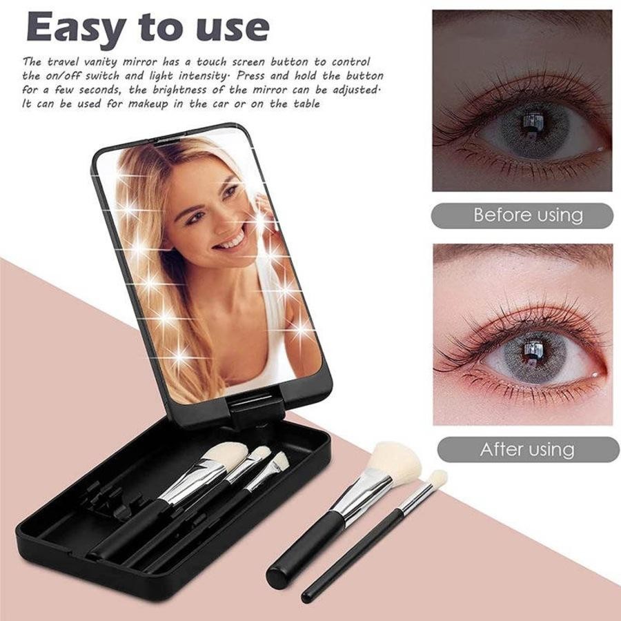 GlowBrushes - Genopladeligt LED-LysRejser Makeup Børste Sæt