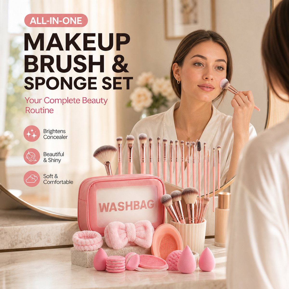MakeupTools - Komplet Makeup Kit Kosmetiske Pensler og Blandingsværktøjer Sæt