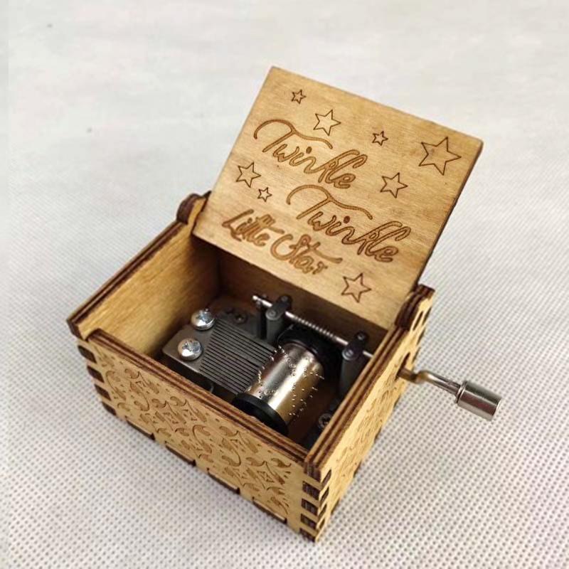 MusicBox - Hand Håndsving Træ Spilledåse