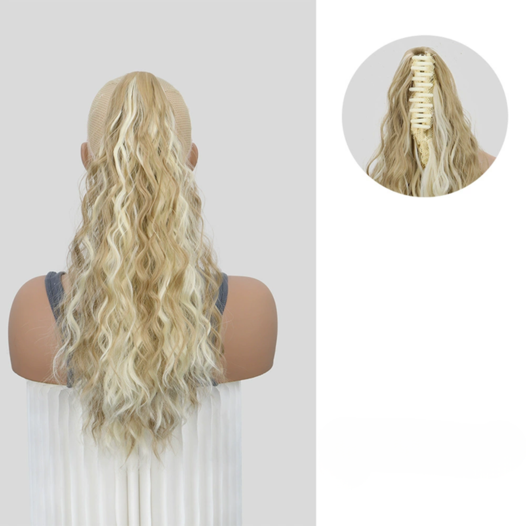 Rose® HairExtension: Klip-På Langt Krøllet Voluminøst Hår Forlængelse Hestehale