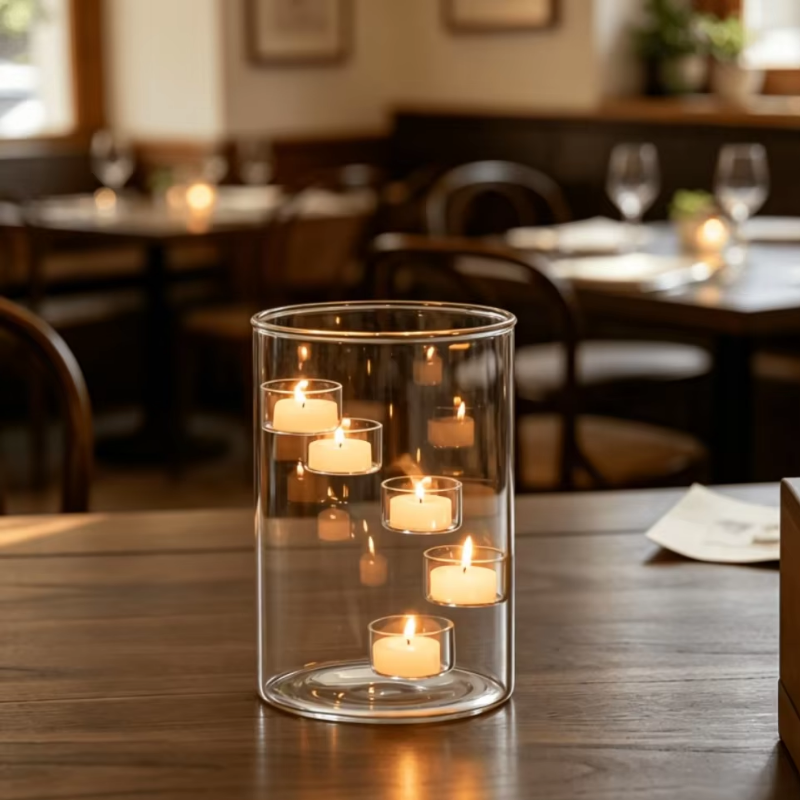CandlelightGlass - Elegant Flydende Mini Stearinlys Glas Holder