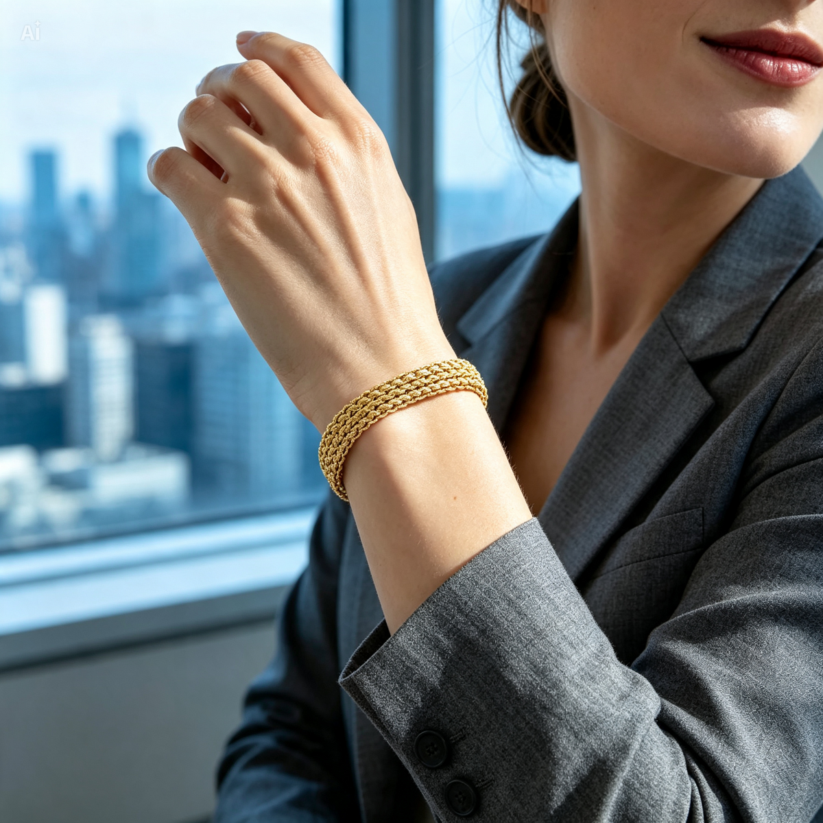 Jewelance™ MeshBangle: Vævet Kobber Mesh Kæde Bangle Armbånd