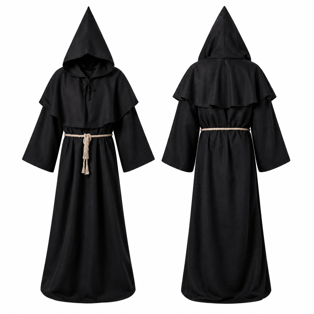 Icone™ MonkCostume - Halloween Middelalder Munk Præst Kappe Kostume